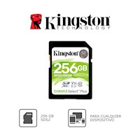 Memoria SD Kingston 256GB CANVAS SELECT 100MBS UHS-I Negro